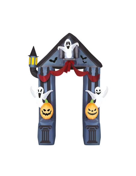 Arc Gonflable Halloween 240 × 200 cm avec Fantômes & Citrouilles – Entrée Terrifiante