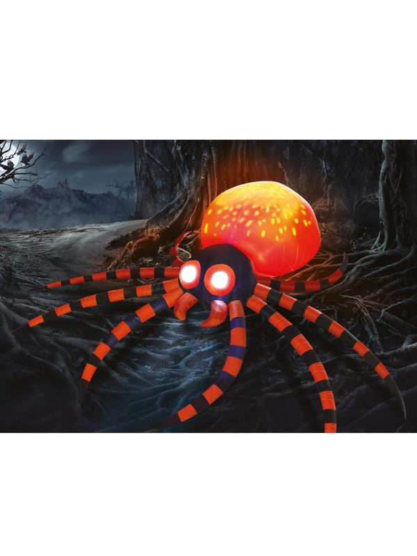 Araignée Gonflable Halloween XXL 180 × 120 cm – Décoration Lumineuse Terrifiante