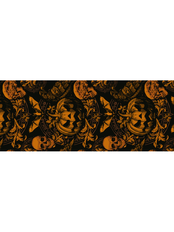 Chemin de Table Halloween Baroque Gothique Citrouille & Crânes – 275 × 28 cm