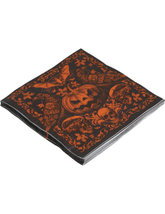 Lot de 20 Serviettes Halloween Citrouille Gothique – 16 × 16 cm 2