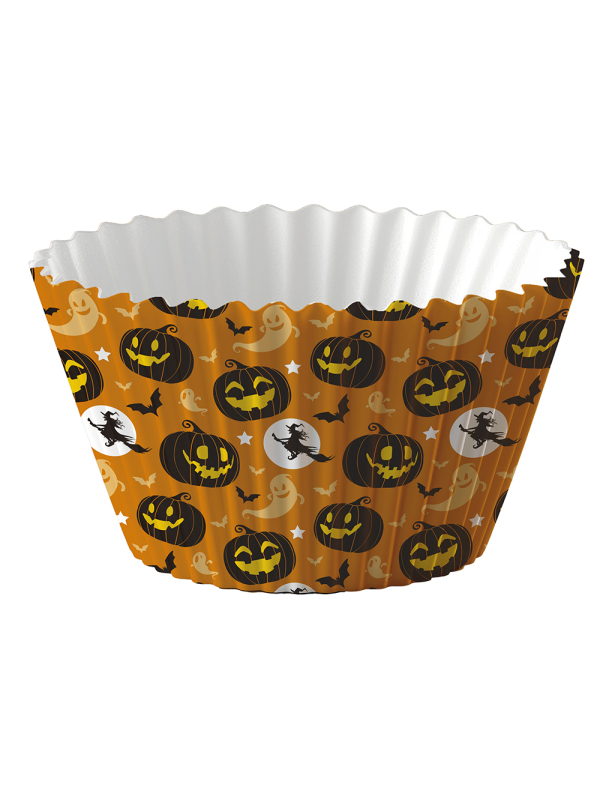 Caissettes Halloween Citrouille Gothique – Lot de 50 pour Cupcakes 5 cm
