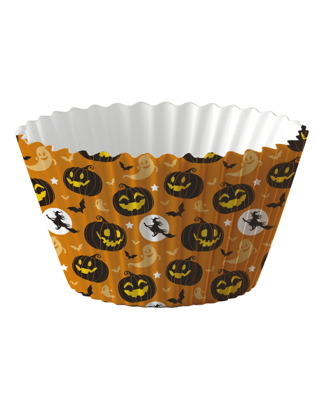 Caissettes Halloween Citrouille Gothique – Lot de 50 pour Cupcakes 5 cm
