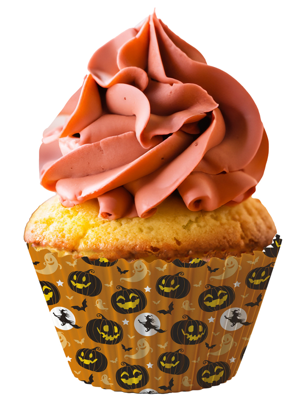 Caissettes Halloween Citrouille Gothique – Lot de 50 pour Cupcakes 5 cm