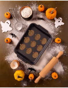 Moule Halloween en silicone 9 citrouilles – Recettes sucrées & salées (24 x 25 cm)