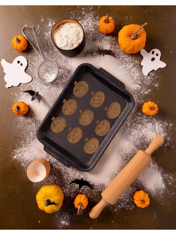 Moule Halloween en silicone 9 citrouilles – Recettes sucrées & salées (24 x 25 cm)