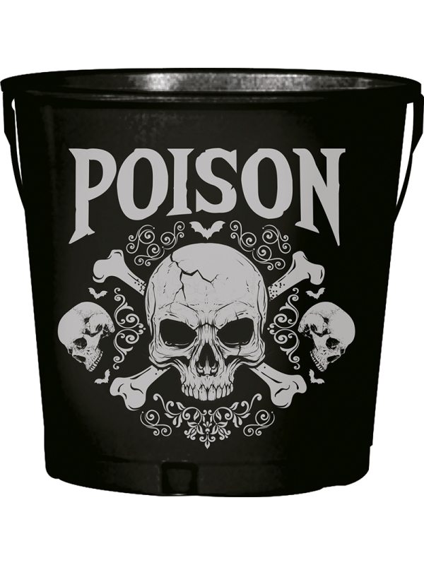 Seau Métallique "Poison" 19 x 23 cm – Accessoire Halloween pour Particuliers & Pros
