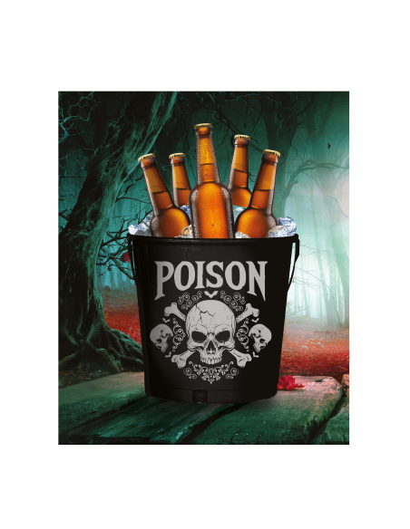 Seau Métallique "Poison" 19 x 23 cm – Accessoire Halloween pour Particuliers & Pros
