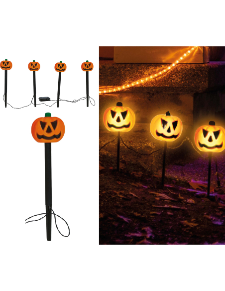Lanternes Citrouilles Lumineuses Halloween – Décoration de Jardin Extérieur