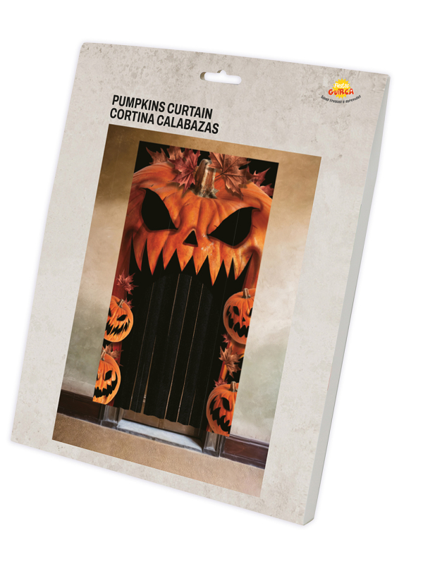 Rideau de Porte Citrouille XXL 240 x 145 cm – Décoration Halloween Immersive