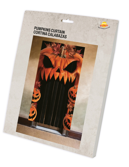 Rideau de Porte Citrouille XXL 240 x 145 cm – Décoration Halloween Immersive