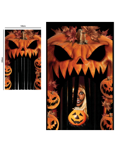 Rideau de Porte Citrouille XXL 240 x 145 cm – Décoration Halloween Immersive 2
