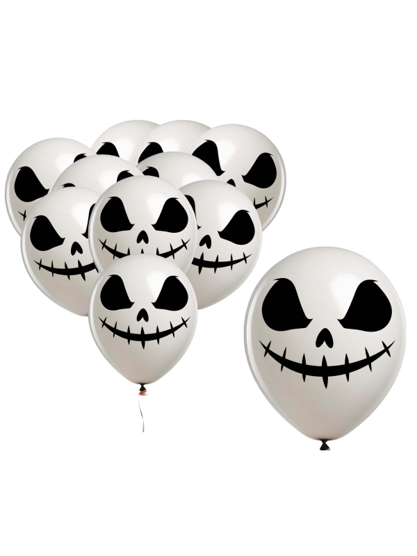 Ballons Halloween motif fantôme 30 cm – Lot de 10