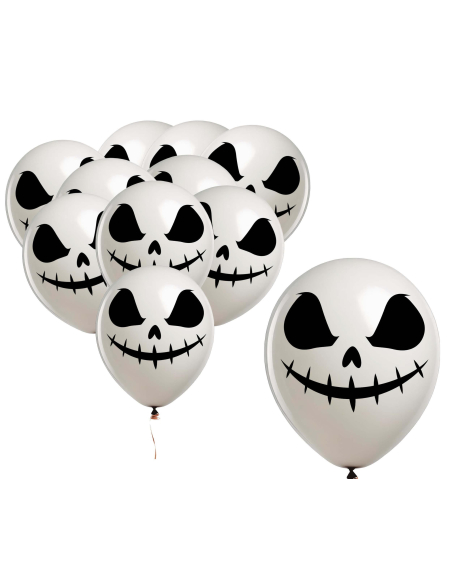 Ballons Halloween motif fantôme 30 cm – Lot de 10
