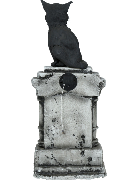 Pierre Tombale Halloween avec Chat Noir – Décoration Sonore 90 x 40 cm
