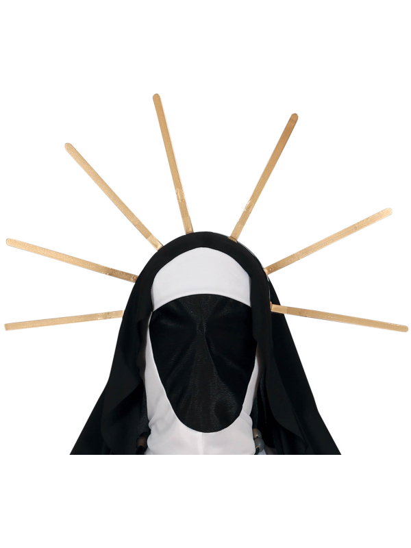 Déguisement Nonne Démoniaque – Coiffe, Masque, Robe & Diadème (Taille M et L)
