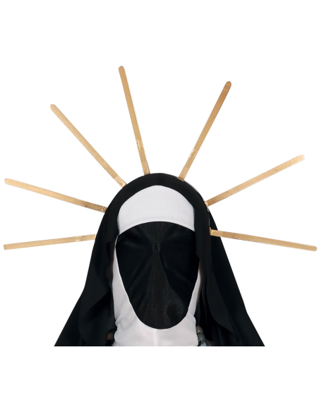 Déguisement Nonne Démoniaque – Coiffe, Masque, Robe & Diadème (Taille M et L)
