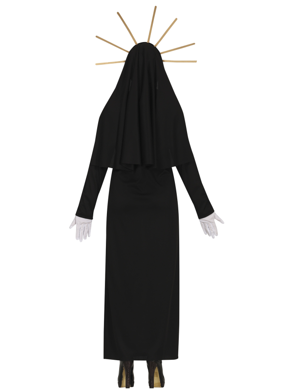 Déguisement Nonne Démoniaque – Coiffe, Masque, Robe & Diadème (Taille M et L)