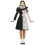 Déguisement Clown de l’Horreur Halloween Femme – Costume Noir & Blanc avec Collerette