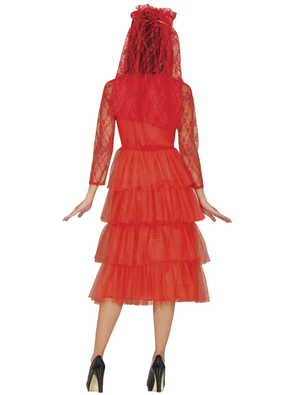 Déguisement Mariée Gothique Rouge – Inspiré de Lydia (Halloween Femme)