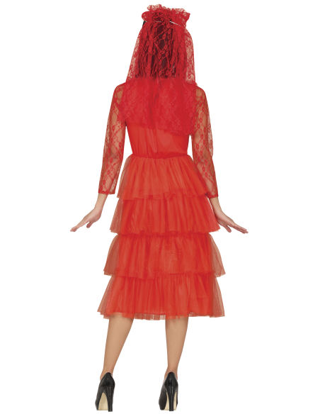Déguisement Mariée Gothique Rouge – Inspiré de Lydia (Halloween Femme)