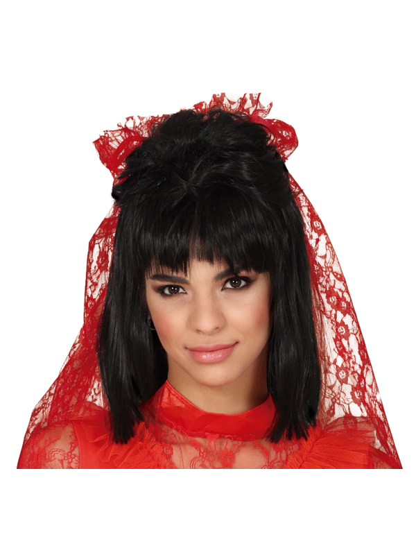 Déguisement Mariée Gothique Rouge – Inspiré de Lydia (Halloween Femme)