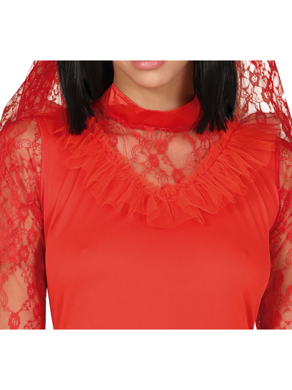 Déguisement Mariée Gothique Rouge – Inspiré de Lydia (Halloween Femme)