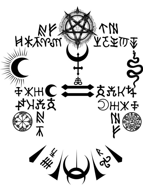 Tatouages occultes visage Halloween – Look spooky & gothique instantané
