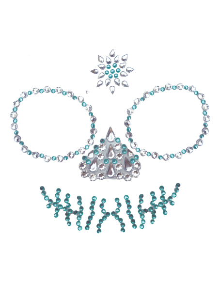 Bijoux visage adhésifs tête de mort vert – Look Dia de los Muertos