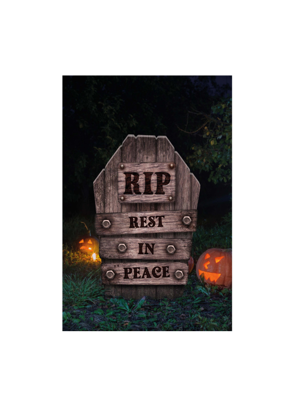 Pierre Tombale Halloween RIP – Rest in Peace en Plastique – 56 cm