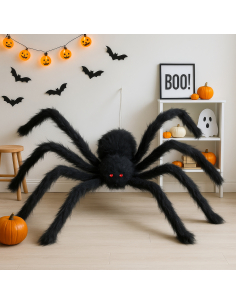 Araignée Géante Noire Halloween – 200 cm d’Horreur Réaliste 2