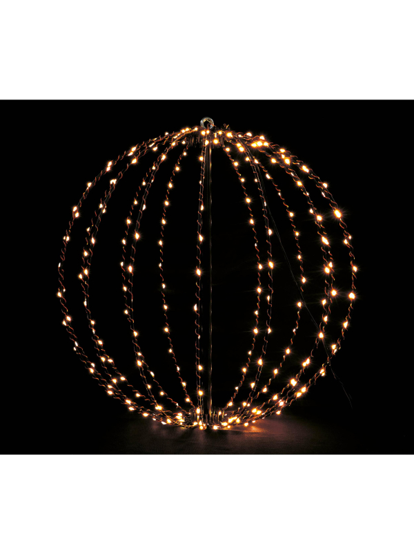 Boule Lumineuse Métallique 60 cm – 640 LED Chaudes Noël Professionnel