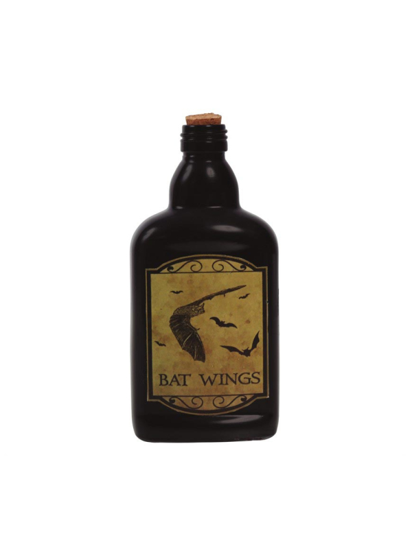 Bouteille de Sorcellerie Halloween 19 cm – Modèle Aléatoire (Poison, Venin ou Ailes de Chauve-Souris)