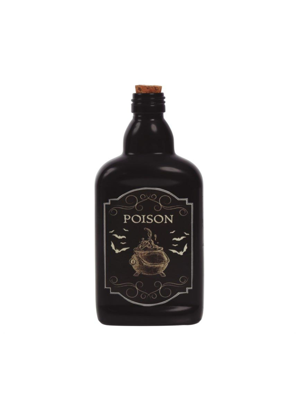 Bouteille de Sorcellerie Halloween 19 cm – Modèle Aléatoire (Poison, Venin ou Ailes de Chauve-Souris)