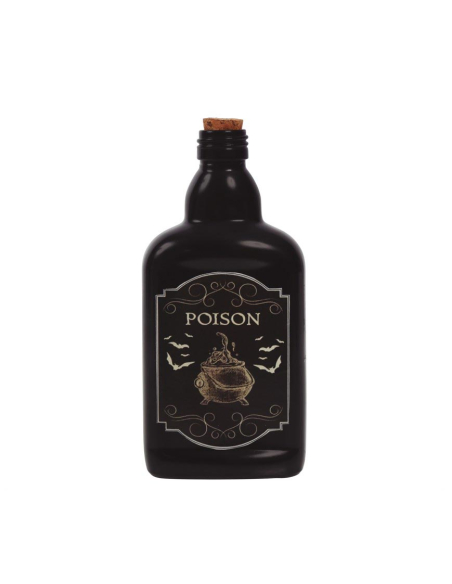 Bouteille de Sorcellerie Halloween 19 cm – Modèle Aléatoire (Poison, Venin ou Ailes de Chauve-Souris)