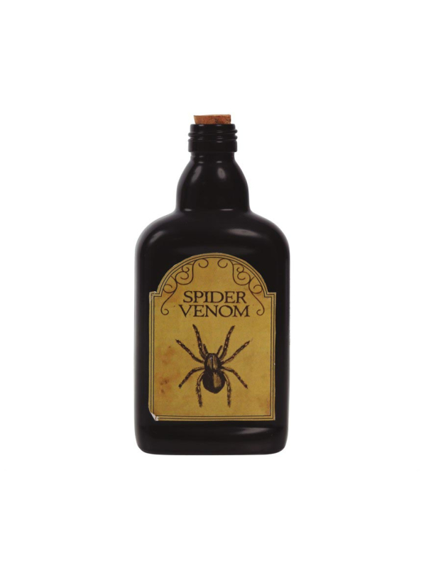 Bouteille de Sorcellerie Halloween 19 cm – Modèle Aléatoire (Poison, Venin ou Ailes de Chauve-Souris)