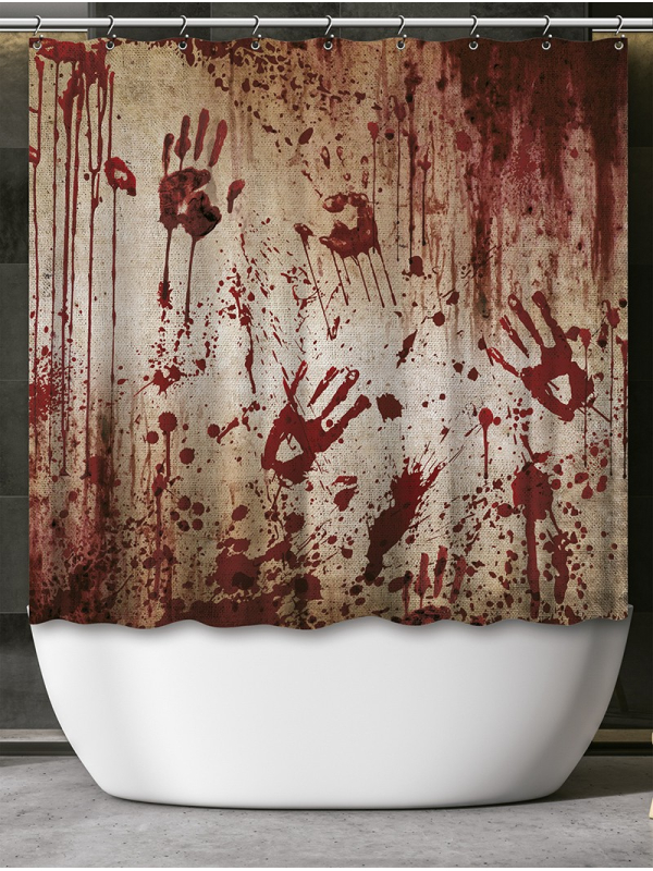 Rideau de douche ensanglanté 200 × 180 cm – Décoration gore & tenture murale