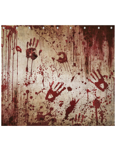 Rideau de douche ensanglanté 200 × 180 cm – Décoration gore & tenture murale 2