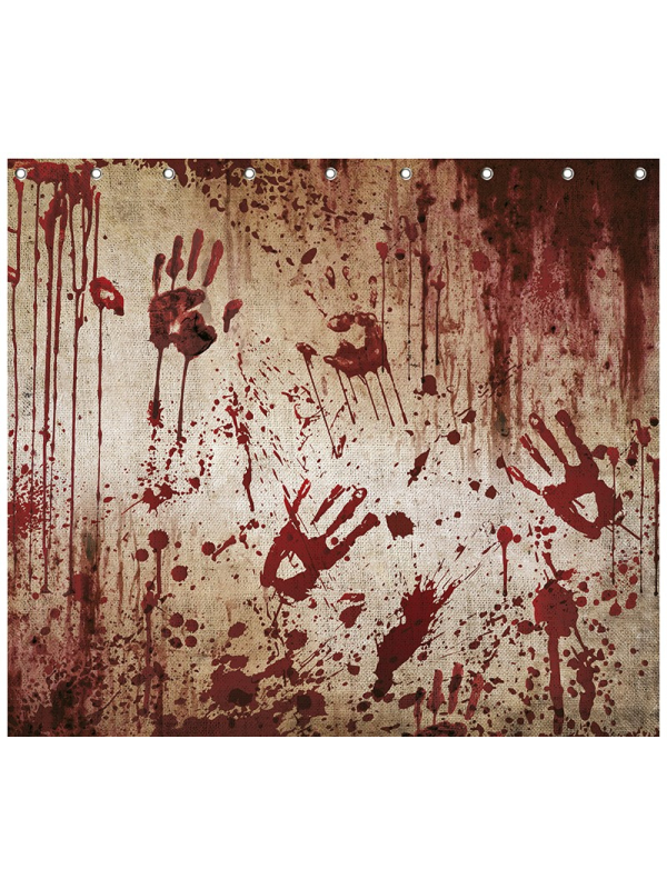 Rideau de douche ensanglanté 200 × 180 cm – Décoration gore & tenture murale