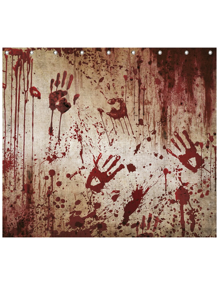 Rideau de douche ensanglanté 200 × 180 cm – Décoration gore & tenture murale