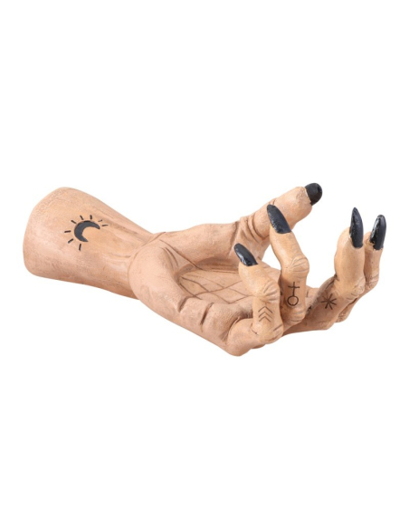 Bougeoir Main de Sorcière – Décoration Halloween 23×10×9,5 cm (résine)