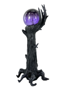 Lampe “Boule Maléfique” LED sur Main d’Arbre – Décoration Halloween 48 cm (résine)