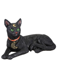 Chat Noir Mystique aux Yeux d’Émeraude – Décoration Halloween 31 cm