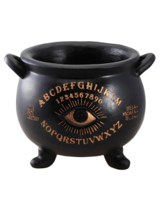 Chaudron de Magie Noire – Œil Divinatoire & Alphabet Ésotérique – Décoration Halloween 22×20×16 cm