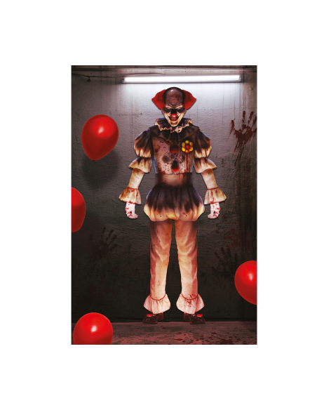 Décor mural Clown d’Horreur 180 cm – kit géant à assembler (cirque vintage)
