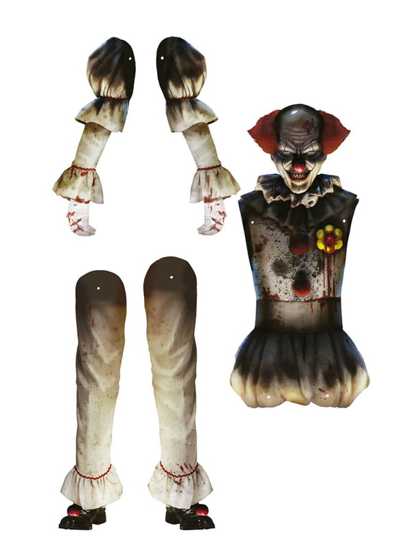 Décor mural Clown d’Horreur 180 cm – kit géant à assembler (cirque vintage)