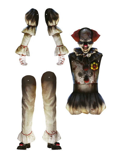 Décor mural Clown d’Horreur 180 cm – kit géant à assembler (cirque vintage)