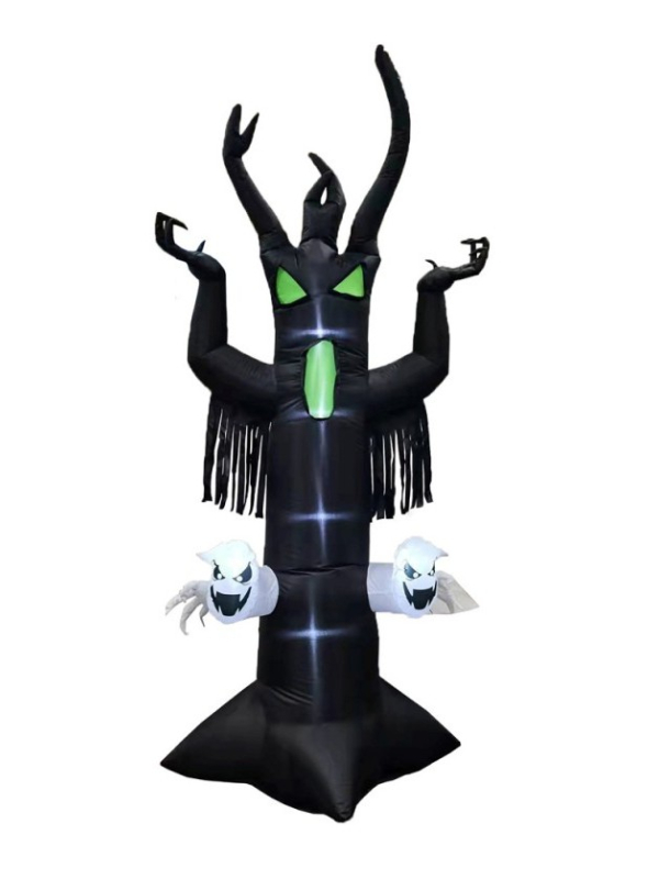 Arbre Maléfique Noir Gonflable Halloween Géant 270 cm avec LEDs
