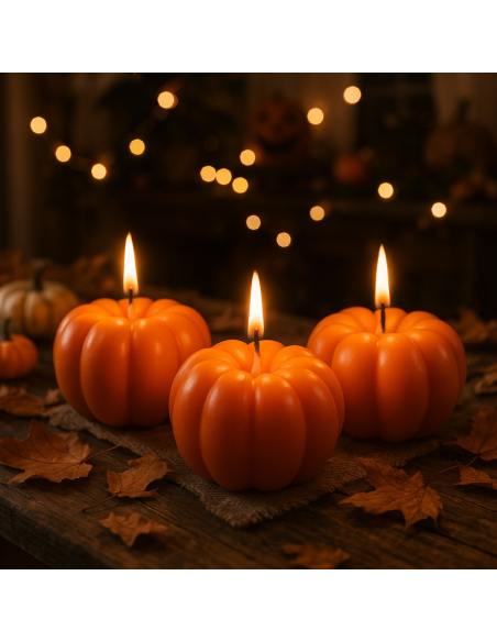 Bougie Citrouille Orange Halloween – Grand Modèle 9,6 cm