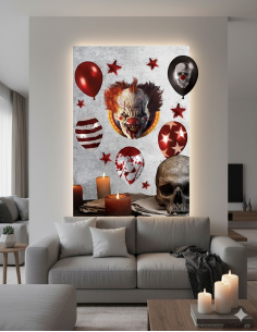Sticker Mural “Clown du Cirque de l’Horreur” – Planche 25 × 70 cm