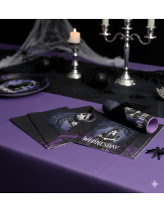 Serviettes Mercredi Addams officielles – Wednesday™ 20 pièces en papier 3 plis 33 x 33 cm